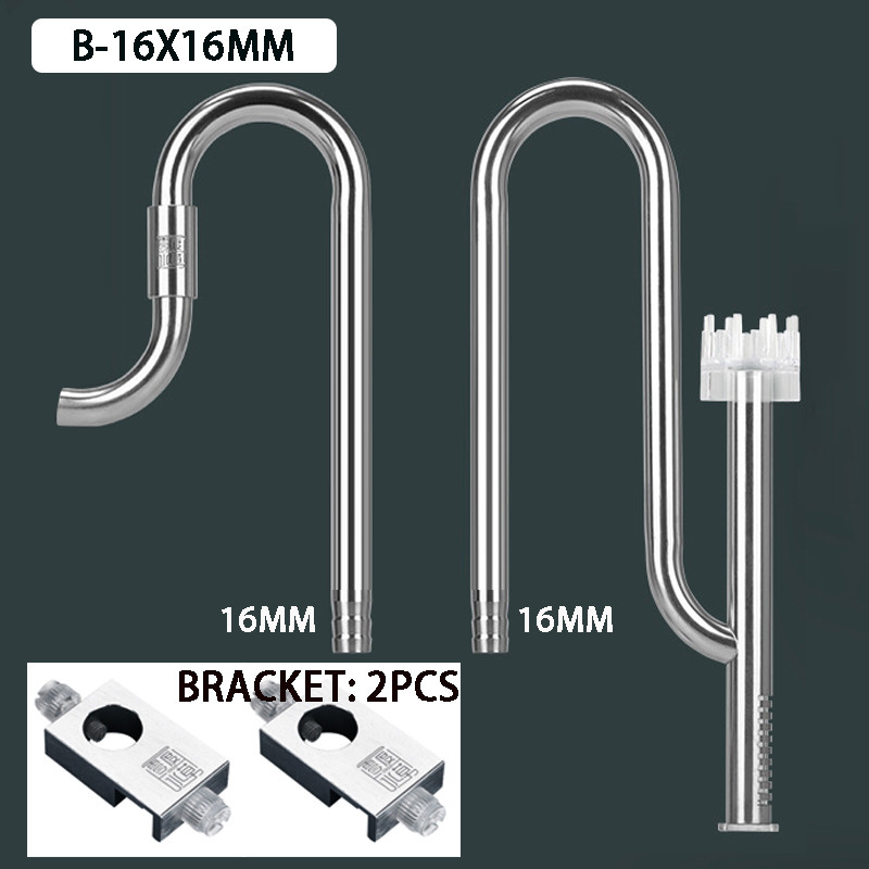 ZRDR Aquarium Lily Pipe with Surface Skimmer Inflow and Outflow Stainless Steel for Aquarium Filter Planted Fish Tank Filter 16mm